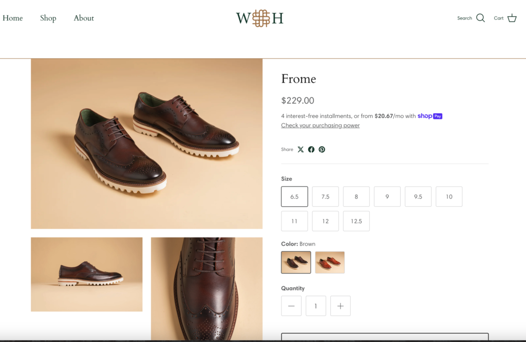 Web design for W&H in Miami